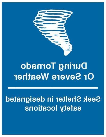 Severe Weather safety location sign